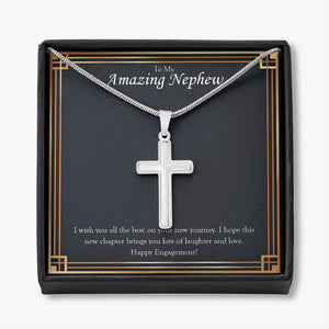 Laughter And Love stainless steel cross necklace front