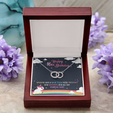 Load image into Gallery viewer, All magical stuff double circle pendant luxury led box purple flowers
