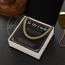 Load image into Gallery viewer, Excitement Remains The Same cuban link chain gold box side view
