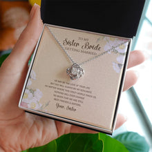 Load image into Gallery viewer, Always Be My Soulmate love knot necklace in hand
