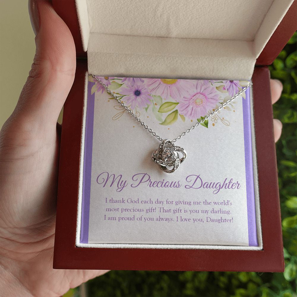 World's Most Precious Present love knot necklace luxury led box hand holding
