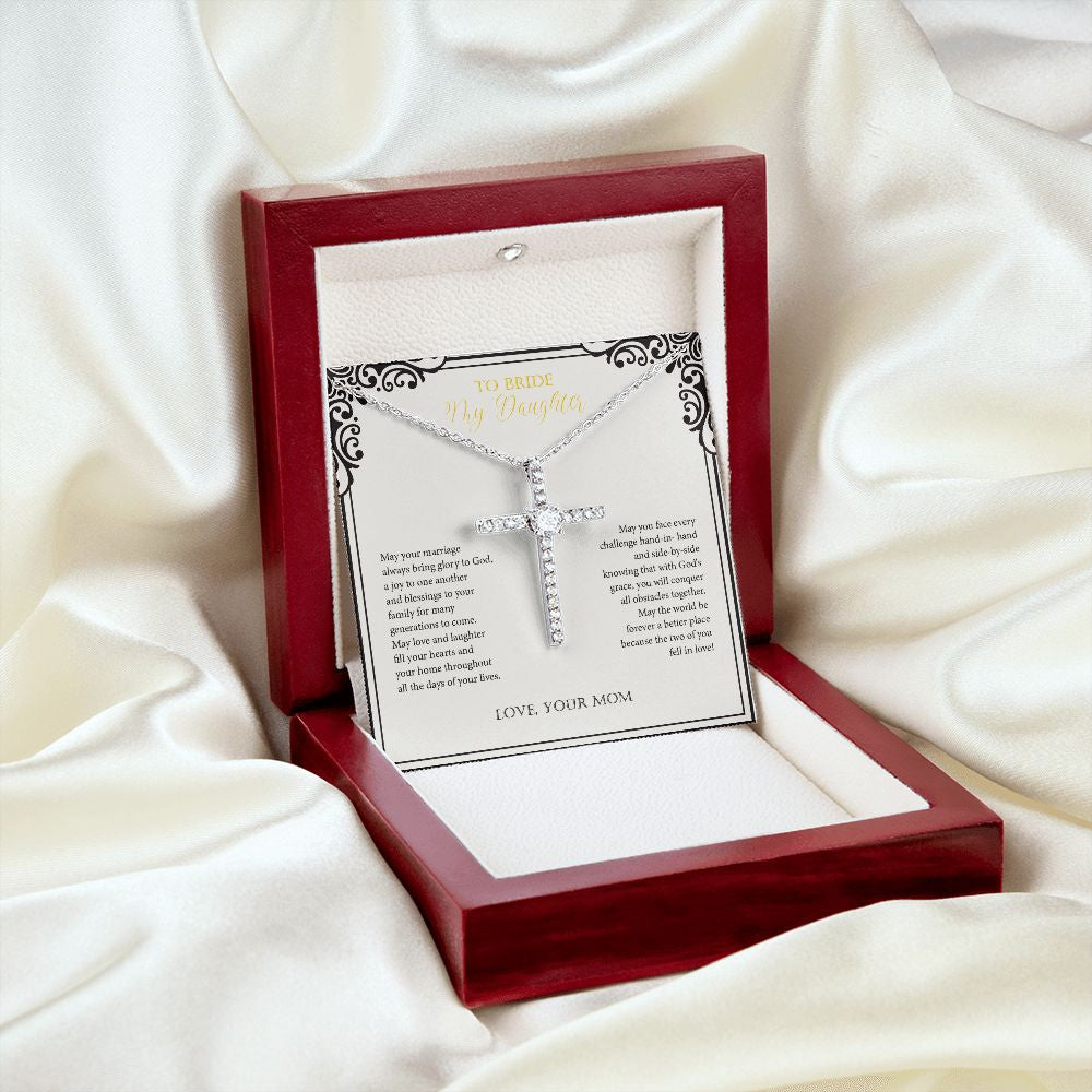 Blessings To Family cz cross pendant luxury led silky shot