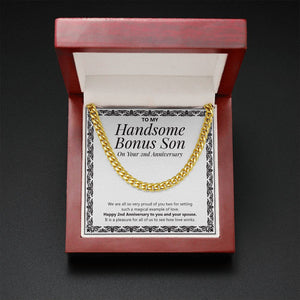 We Are All So Proud cuban link chain gold mahogany box led