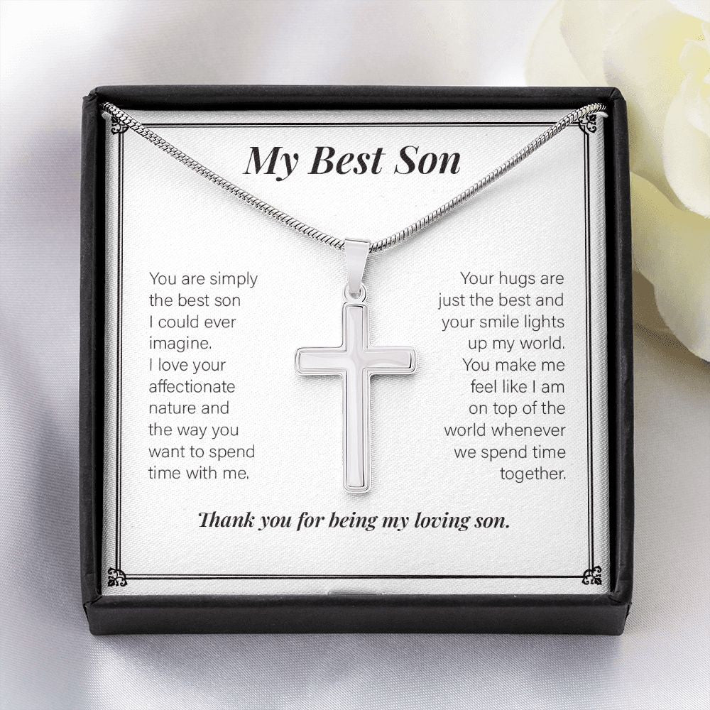 Top Of The World stainless steel cross yellow flower