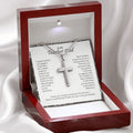 Juggle A Classroom stainless steel cross premium led mahogany wood box