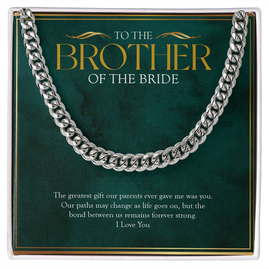 Our Paths May Change cuban link chain silver front