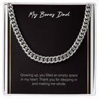 Empty Space In My Heart cuban link chain silver front