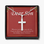 Find Your Way Home stainless steel cross necklace front