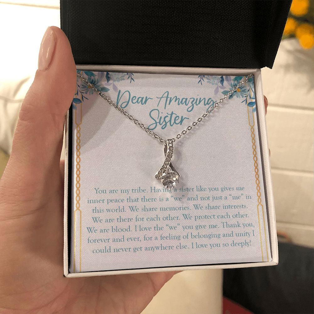 You Are My Tribe alluring beauty necklace in hand
