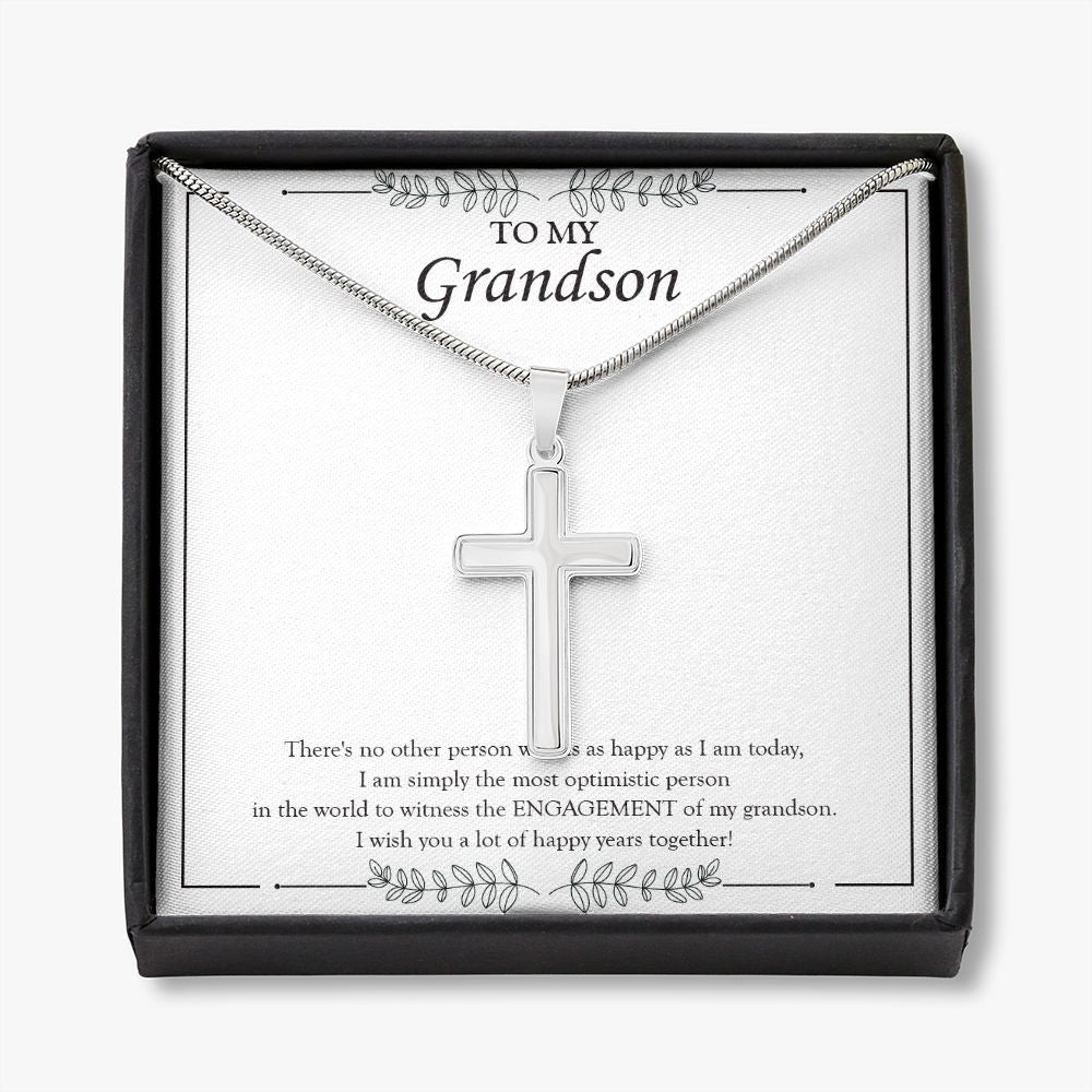 No Other Person stainless steel cross necklace front