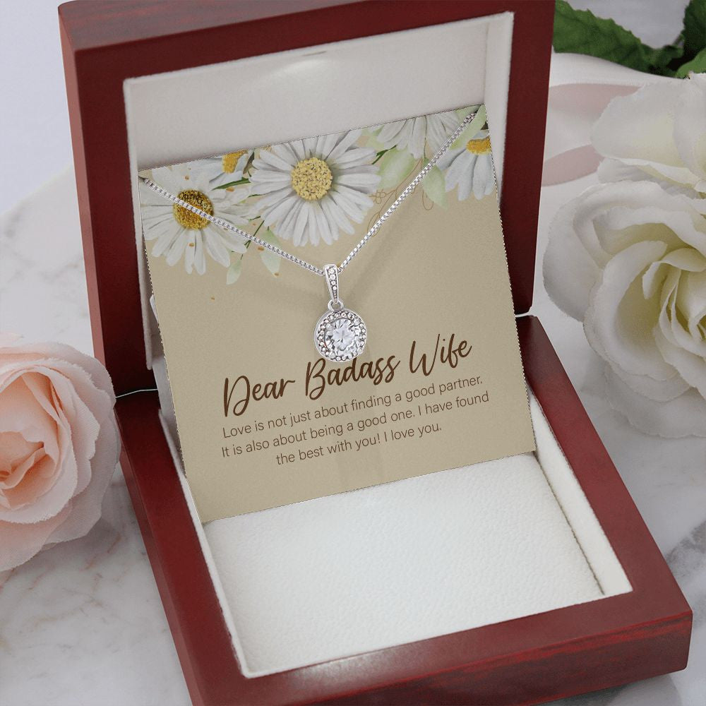 Being a Good Partner eternal hope necklace premium led mahogany wood box