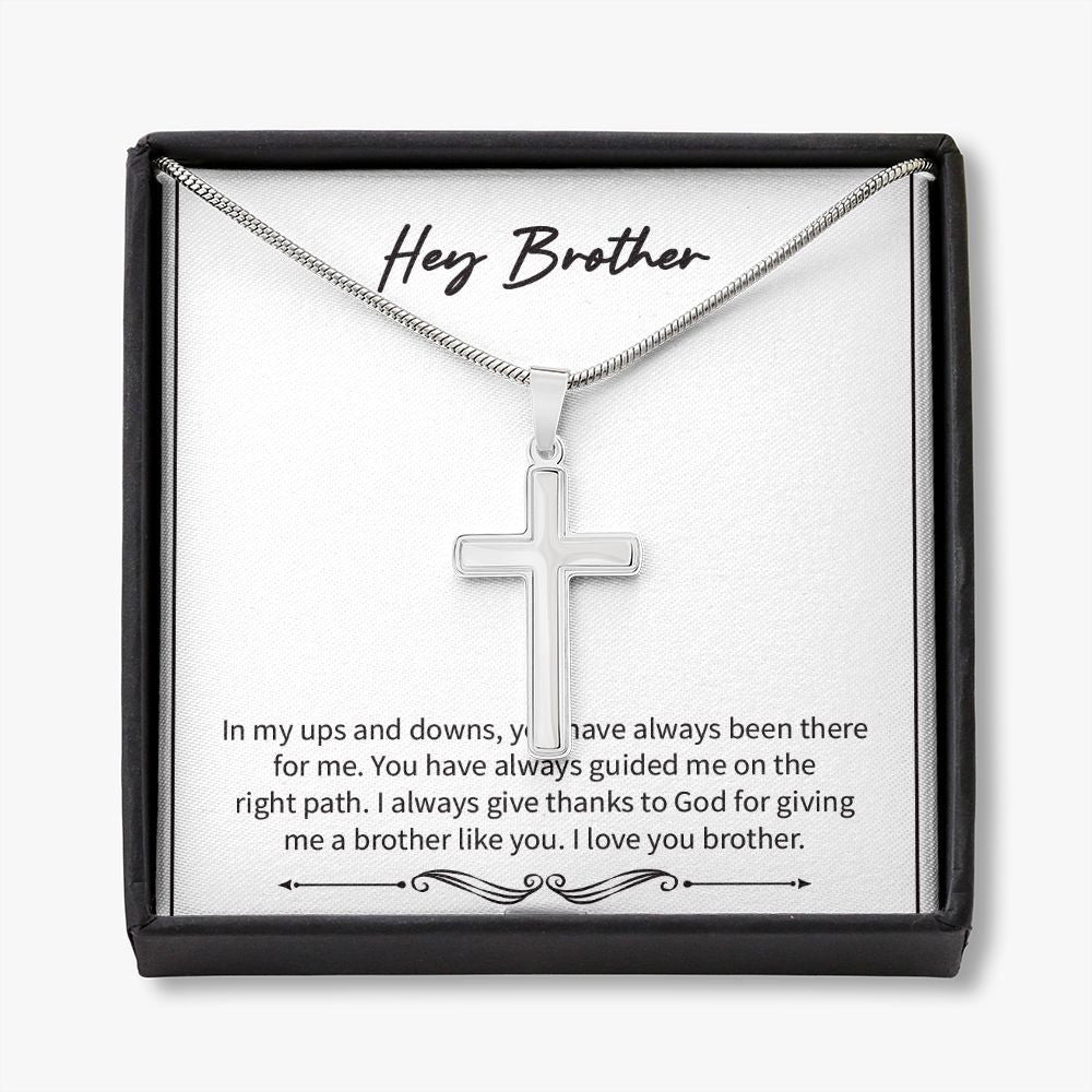 Always There For Me stainless steel cross necklace front