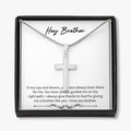Always There For Me stainless steel cross necklace front