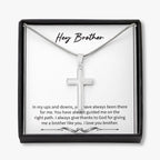 Always There For Me stainless steel cross necklace front