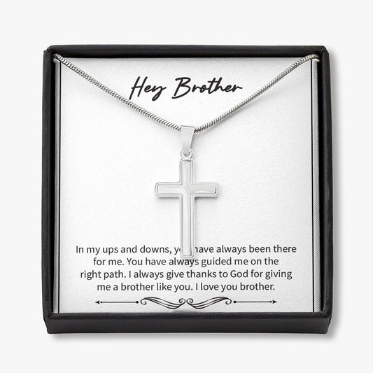 Always There For Me stainless steel cross necklace front