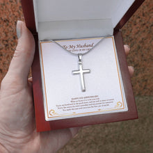 Load image into Gallery viewer, My Rock In Times Of Sorrow stainless steel cross luxury led box hand holding
