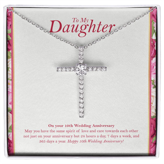 7 Days A Week cz cross necklace front
