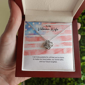 You Make Our Lives Better love knot necklace luxury led box hand holding
