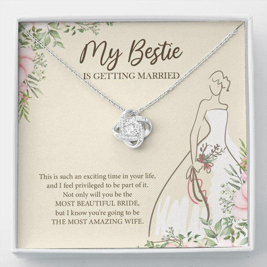 The Most Amazing Wife love knot necklace front