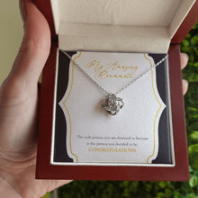 Load image into Gallery viewer, The Person You are Destined To Become love knot necklace luxury led box hand holding
