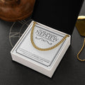Just Remain Fearless cuban link chain gold box side view