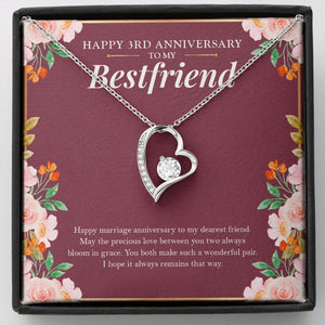 Always Bloom In Grace forever love silver necklace front