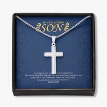 Load image into Gallery viewer, Blessed To Find stainless steel cross necklace front
