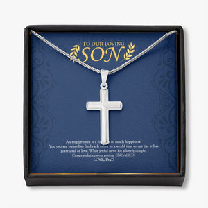 Blessed To Find stainless steel cross necklace front