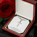 I Want You To Be My World stainless steel cross luxury led box rose