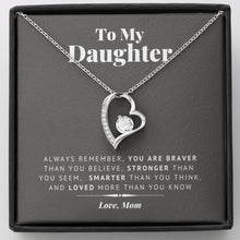 Load image into Gallery viewer, Loved More Than You Know forever love silver necklace front
