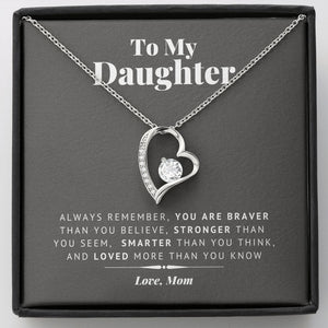 Loved More Than You Know forever love silver necklace front