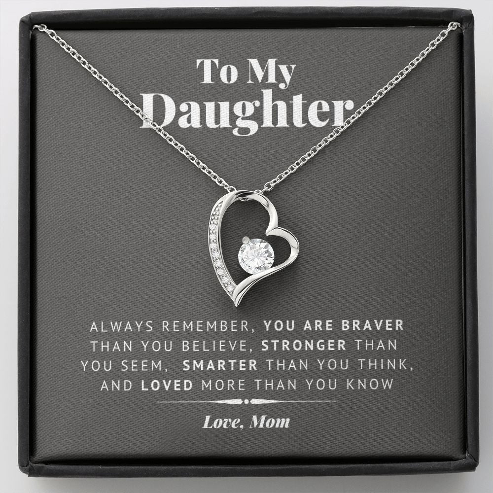Loved More Than You Know forever love silver necklace front