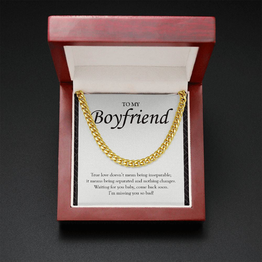 Doesn't Mean Being Inseparable cuban link chain gold mahogany box led