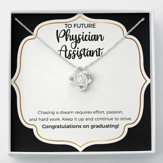 Keep It Up love knot necklace front