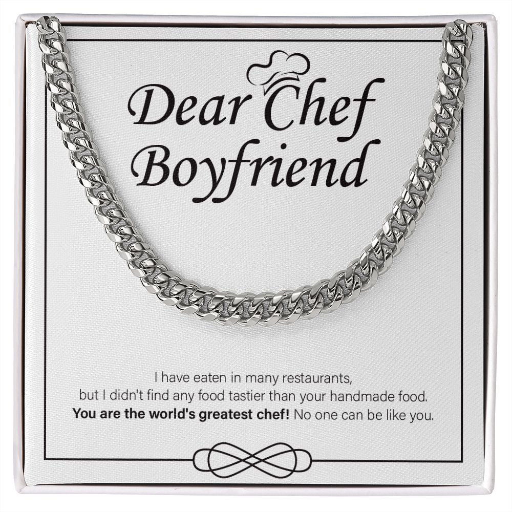 Tastier Than Your Homemade cuban link chain silver front