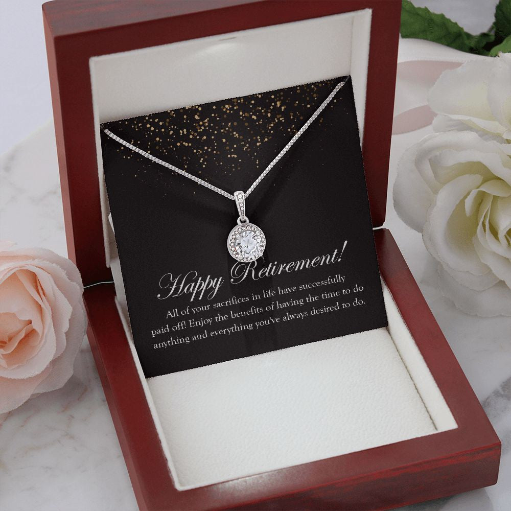 Successfully Paid Off eternal hope necklace premium led mahogany wood box