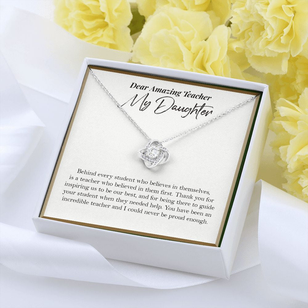Behind Every Student love knot pendant yellow flower