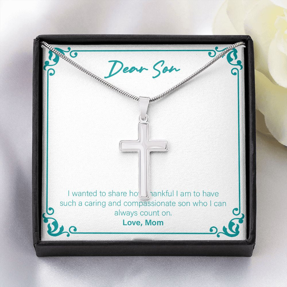 Caring And Compassionate stainless steel cross yellow flower