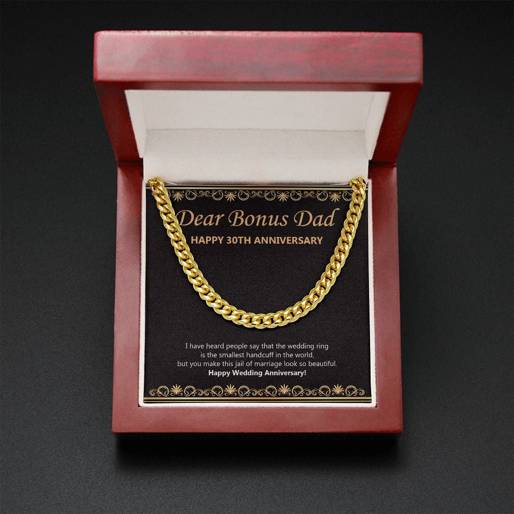The Smallest Handcuff cuban link chain gold mahogany box led