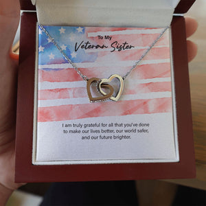 You Make Our Lives Better interlocking heart necklace luxury led box hand holding