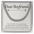 Beautiful Memories In My Heart cuban link chain silver front