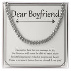 Beautiful Memories In My Heart cuban link chain silver front