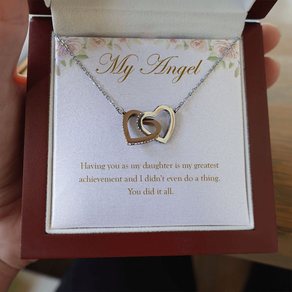 My Greatest Achievement interlocking heart necklace luxury led box hand holding