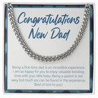 Enjoy Valuable Bonding Time cuban link chain silver front