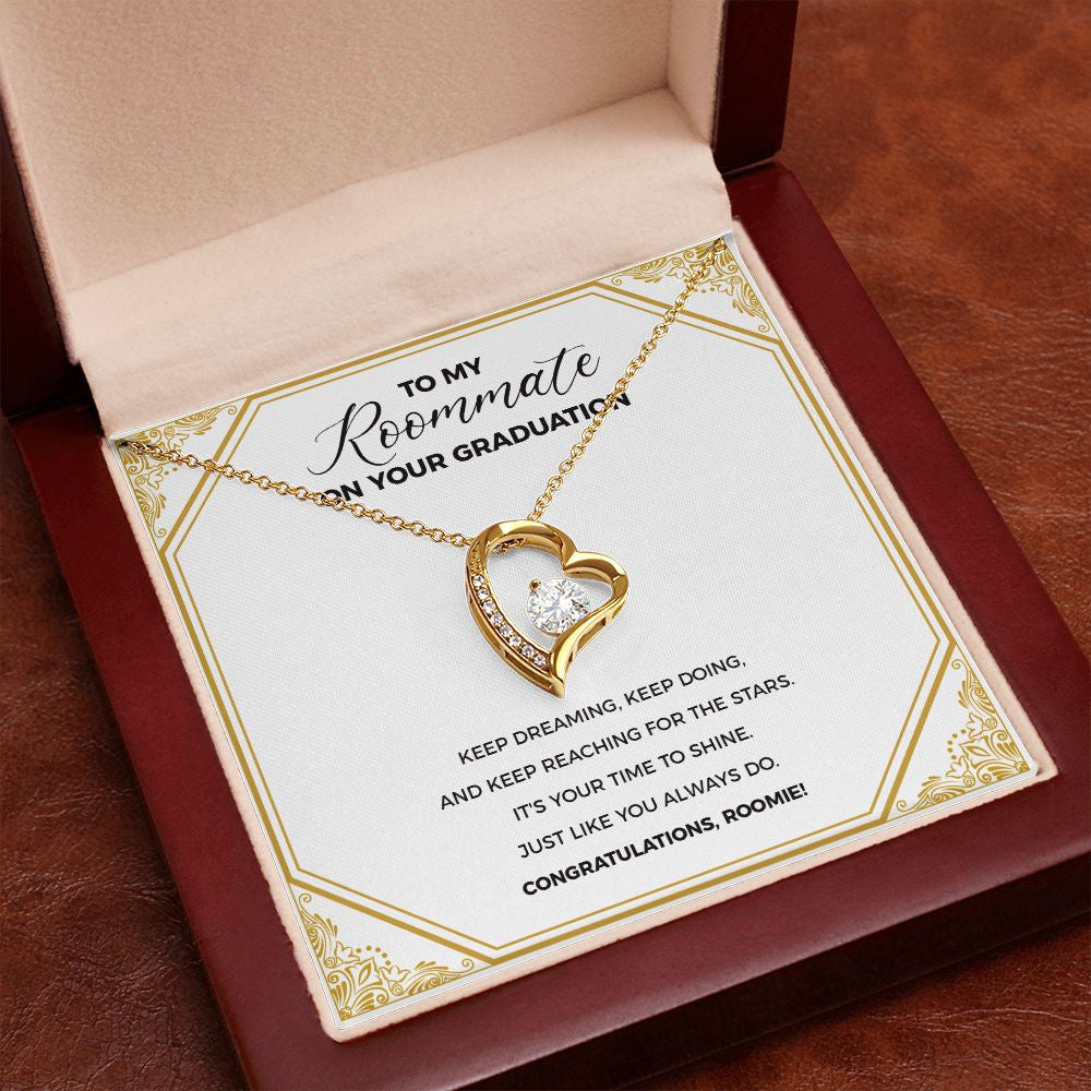 Keep Dreaming forever love gold pendant premium led mahogany wood box
