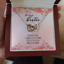 Load image into Gallery viewer, Because Of You interlocking heart necklace luxury led box hand holding
