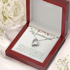 Special With Family forever love silver necklace premium led mahogany wood box