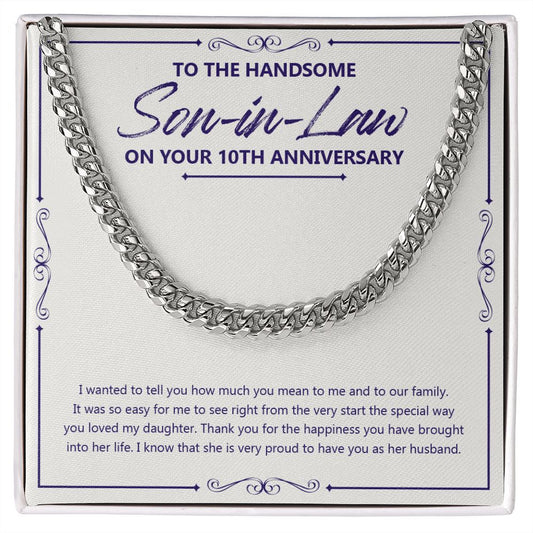 You Brought Happiness cuban link chain silver front