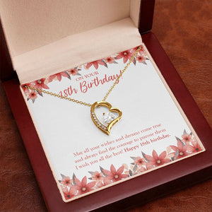 Courage To Pursue forever love gold pendant premium led mahogany wood box