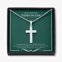 Load image into Gallery viewer, Joyous Celebration stainless steel cross necklace front
